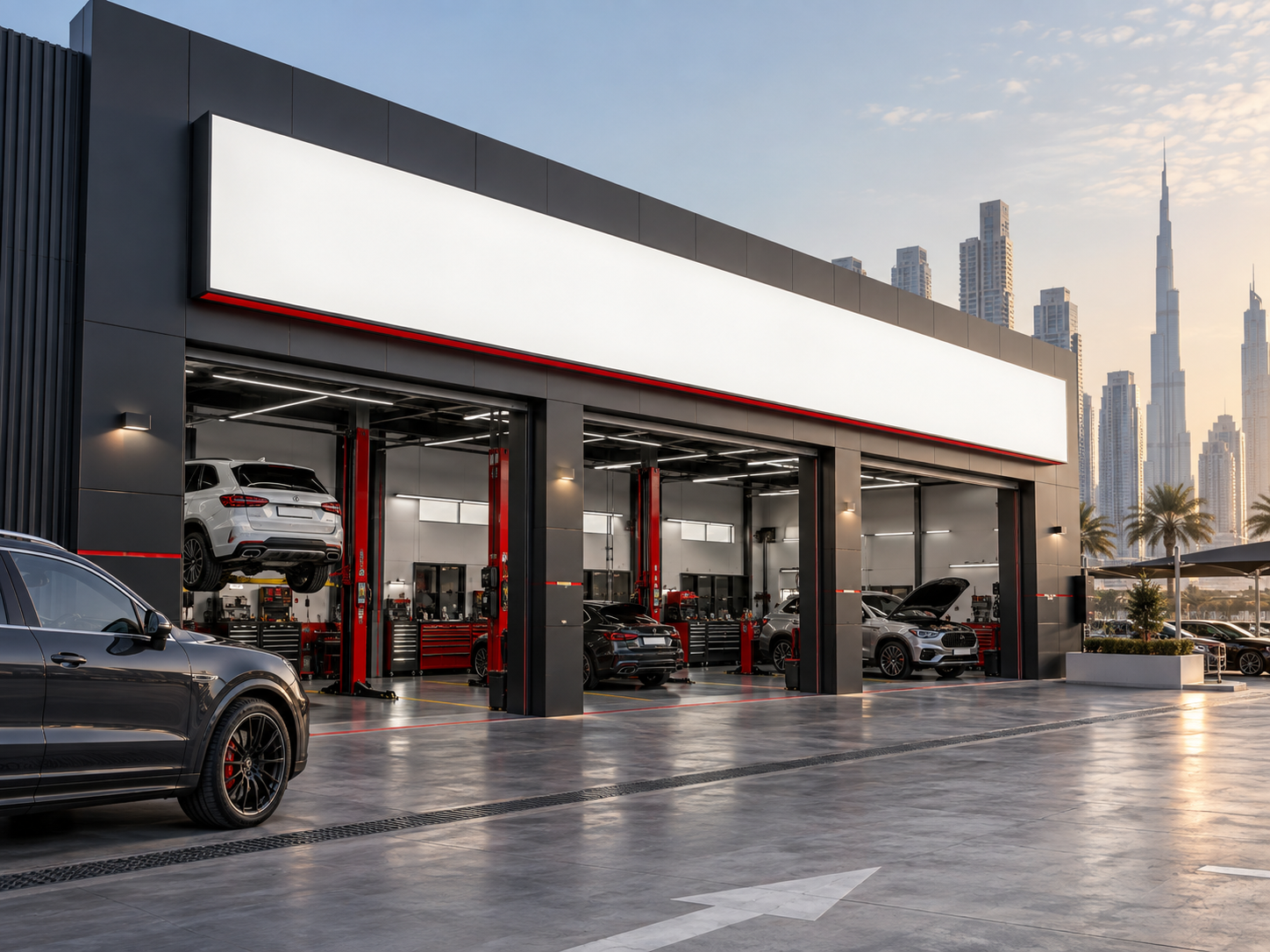 Car garage exterior signage