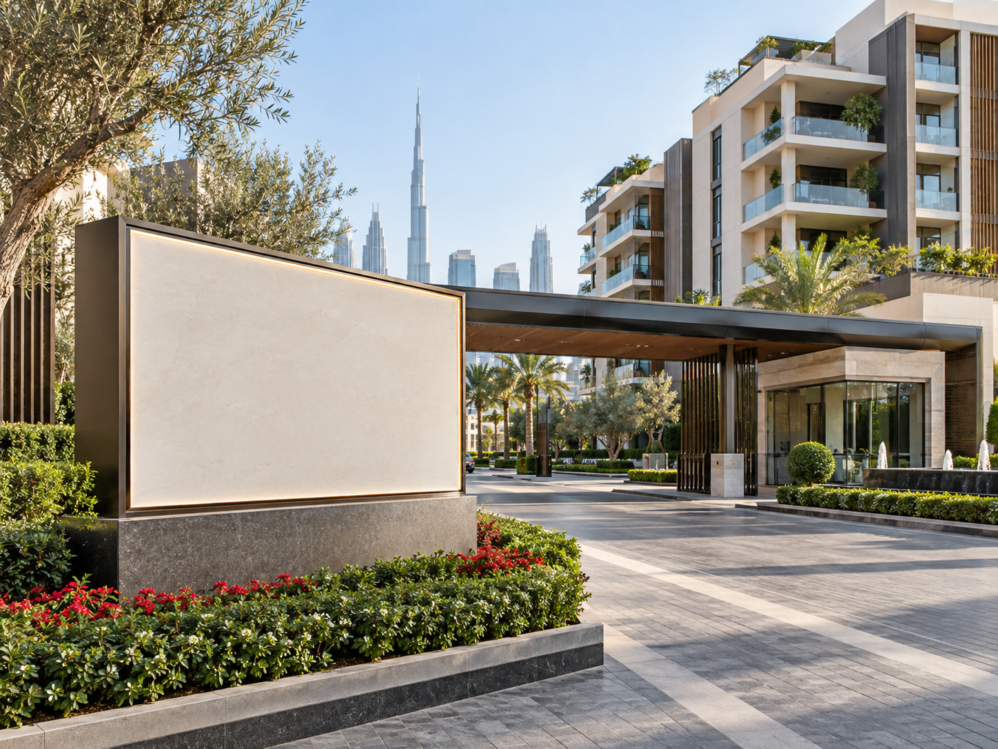 Real estate project signage in Dubai