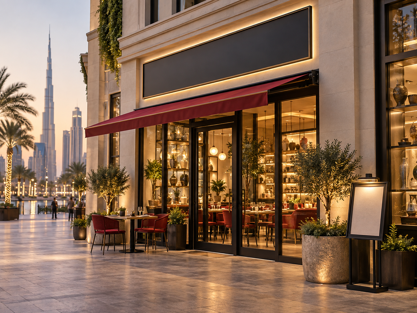 Restaurant and shopfront signage